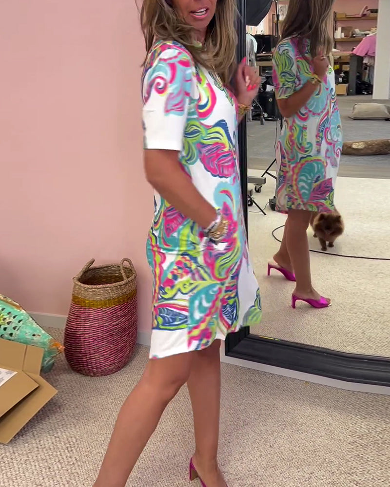 Druckkleid in Slim Fit