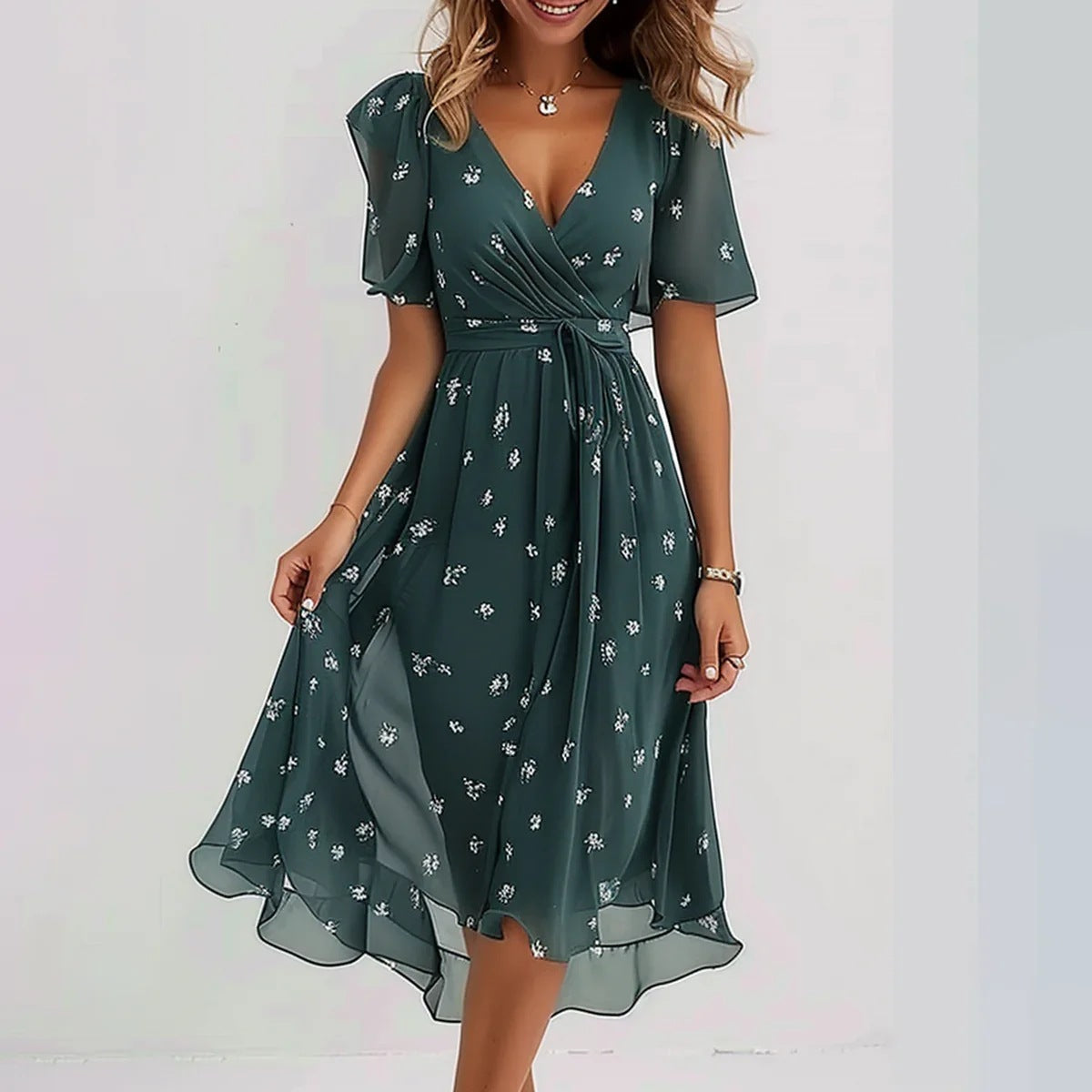 Lina™ | Elegantes Kurzarmkleid