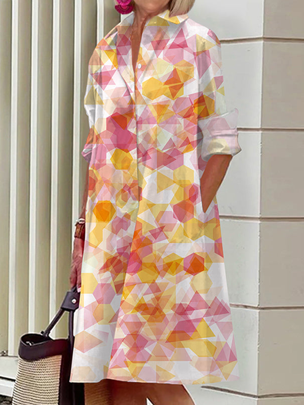 Danica | Geometrisches Hemdblusenkleid