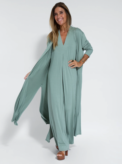 Solania - Ensemble bestehend aus einem langen, figurformenden Kleid und einer Weste