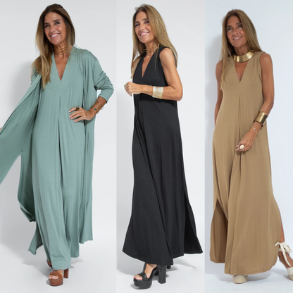 Solania - Ensemble bestehend aus einem langen, figurformenden Kleid und einer Weste