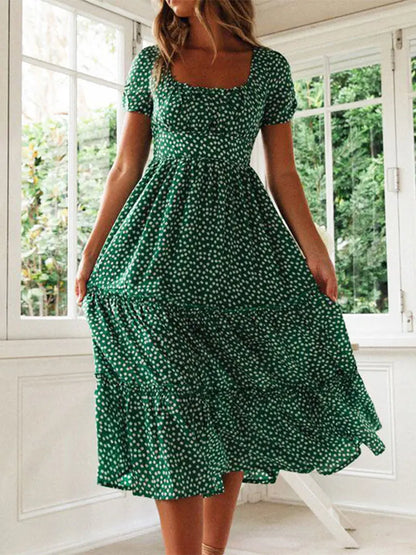 Romantisches Punkte-Emarald-Kleid