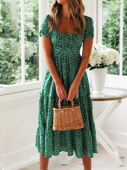 Romantisches Punkte-Emarald-Kleid