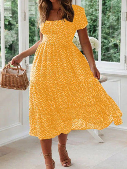 Romantisches Punkte-Emarald-Kleid