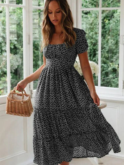 Romantisches Punkte-Emarald-Kleid