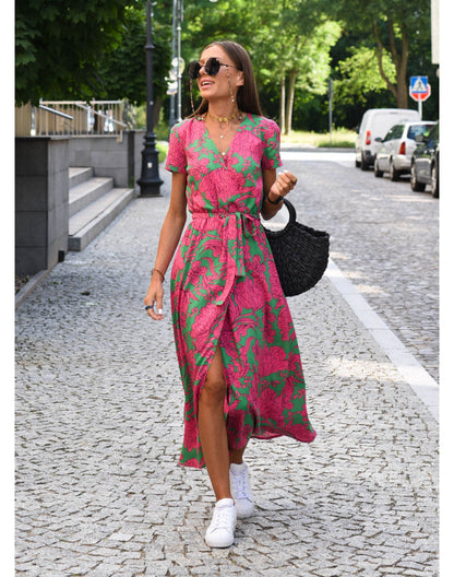 Elegantes und Bequemes Blumen Kleid