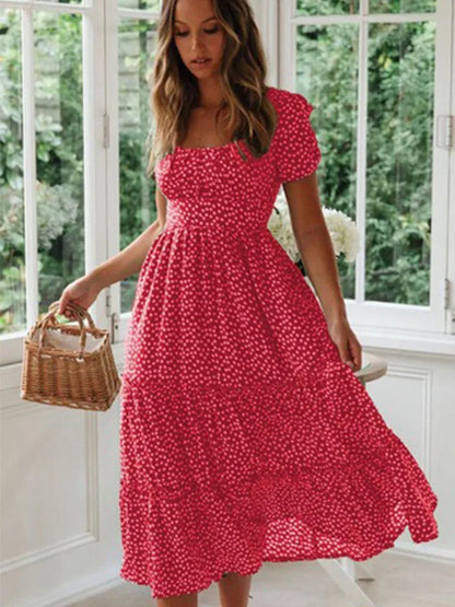 Romantisches Punkte-Emarald-Kleid