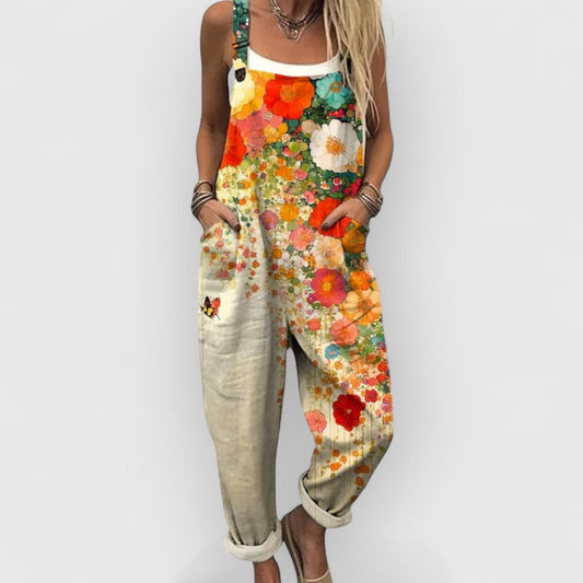 Calista | Vintage Floral Jumpsuit Damen