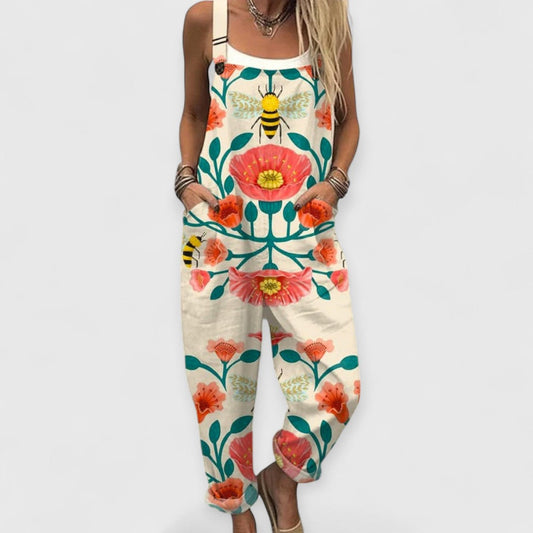 Isla | Vintage Floral Jumpsuit Damen