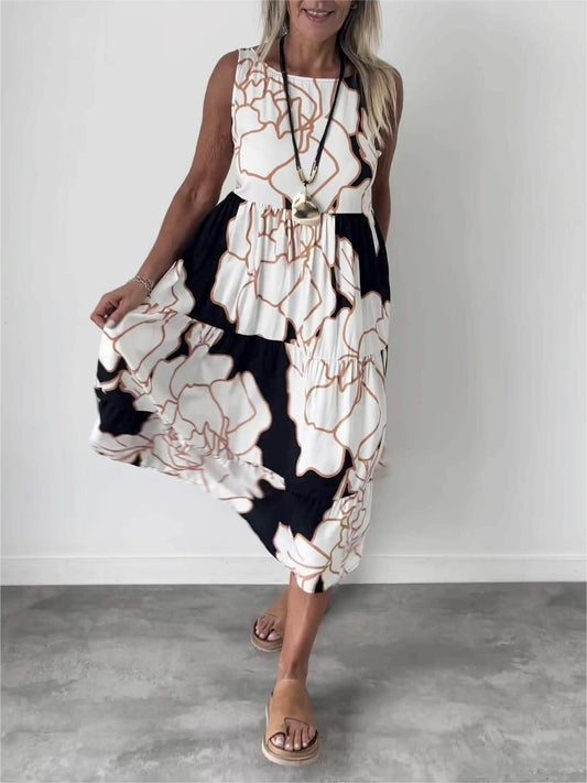 Ärmelloses Kleid mit Wanda-Druck