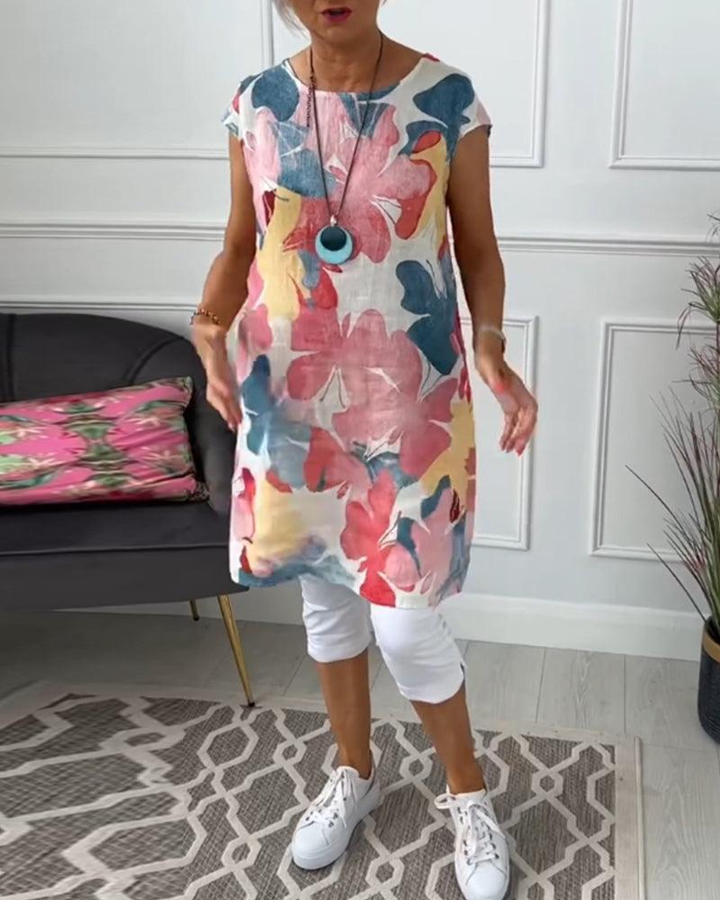 Maxi-Ärmelloses Kleid mit Eleganter Schlitze