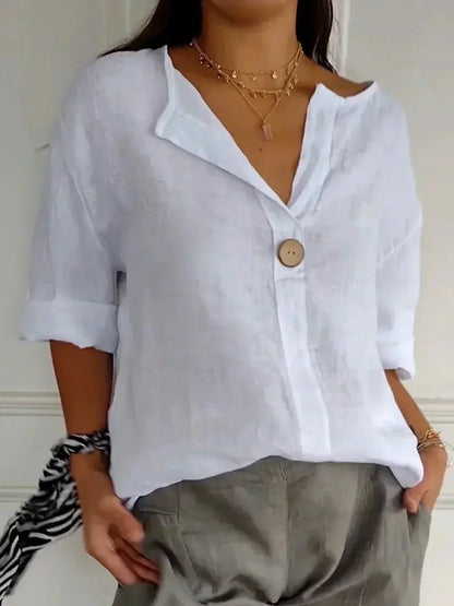 Freya | Lässige Bluse mit V-Ausschnitt für einen entspannten Look