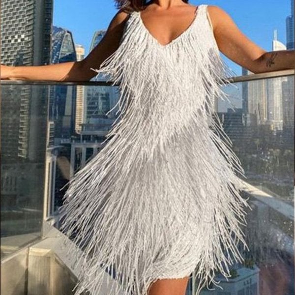 Juye | Glitzer-Fransen-Kleid