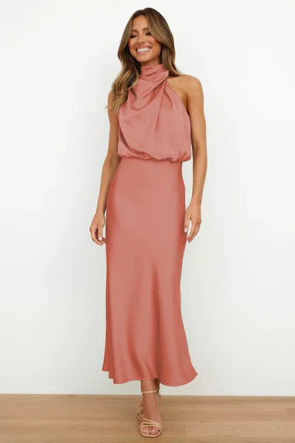 Laua | Stehkragen Halterkleid ohne Ärmel