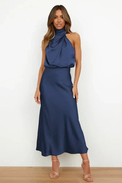 Laua | Stehkragen Halterkleid ohne Ärmel