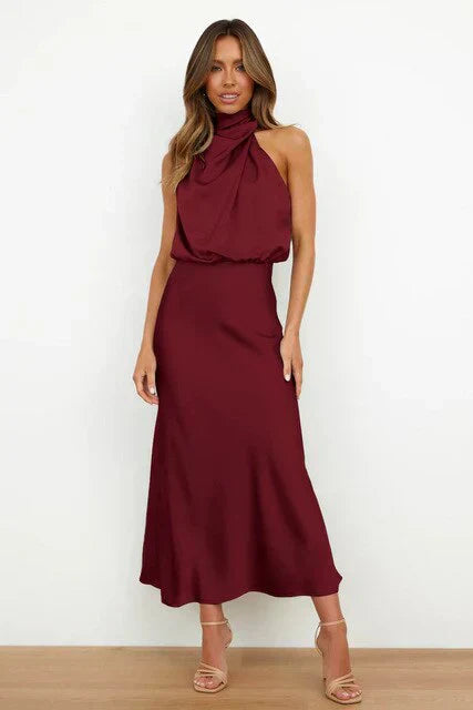 Laua | Stehkragen Halterkleid ohne Ärmel