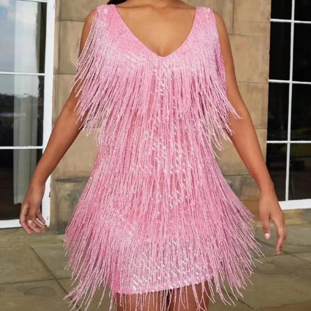 Juye | Glitzer-Fransen-Kleid