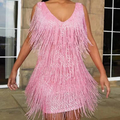 Juye | Glitzer-Fransen-Kleid