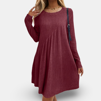 Clara | Weiches & Cequemes Kleid mit langen Ärmeln