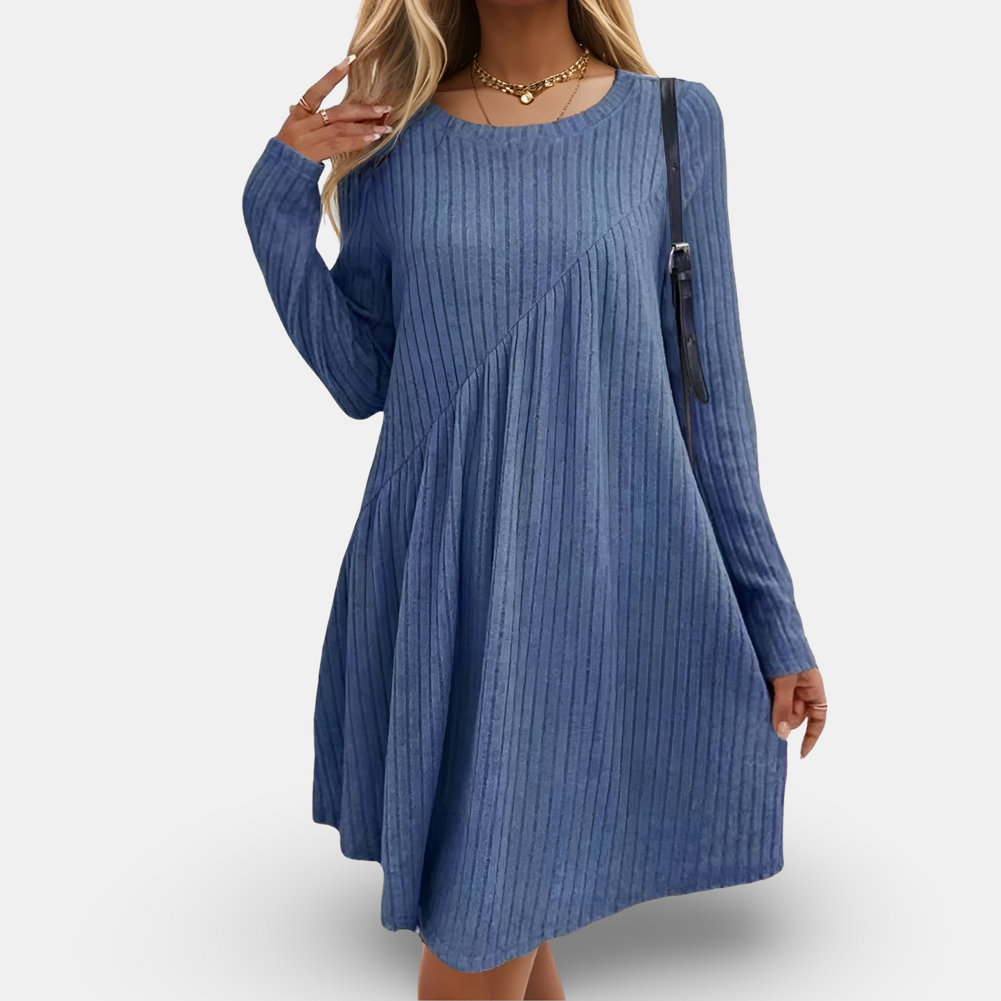 Clara | Weiches & Cequemes Kleid mit langen Ärmeln