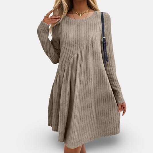 Clara | Weiches & Cequemes Kleid mit langen Ärmeln