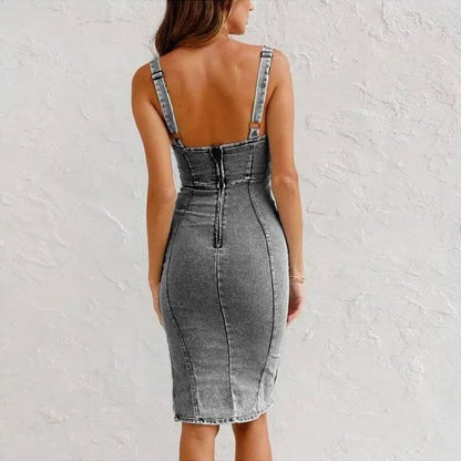 MIAA I FIGURBETONTES KLEID AUS DENIM