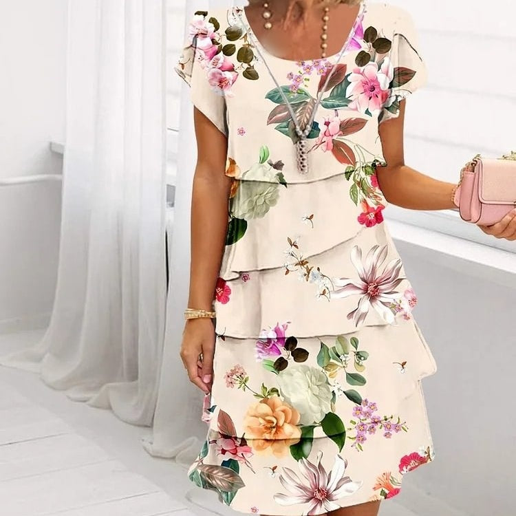 ALIMINE I MEHRLAGIGES GEBLÜMTES KLEID